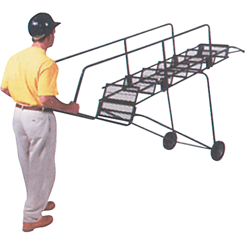 Fold-N-Store Rolling Ladders, 6 Steps, Perforated, 60" High - Ballymore CAL-FAWL-6-P