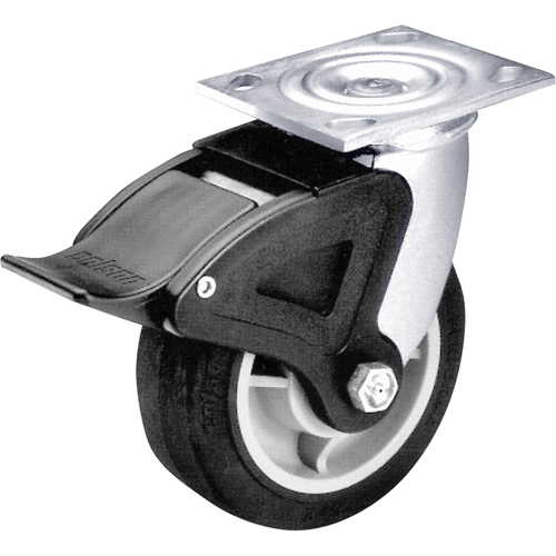 Total Locking Caster, Swivel with Brake, 6" (152.4 mm), Rubber, 600 lbs. (272 kg.) - Colson 44.06109.459.2