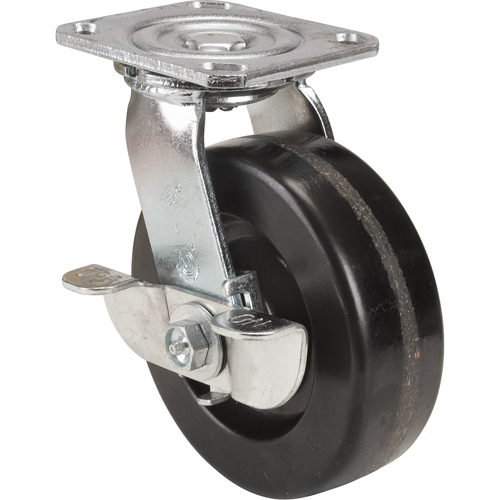 Caster, Swivel with Brake, 6" (152.4 mm), Phenolic, 900 lbs. (408 kg.) - Blickle P21S-PH060R-14-WB