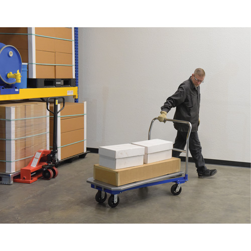 Platform Cart, 48" L x 24" W, 1500 lbs. Capacity, Mold-on Rubber Casters - Vestil NPCT