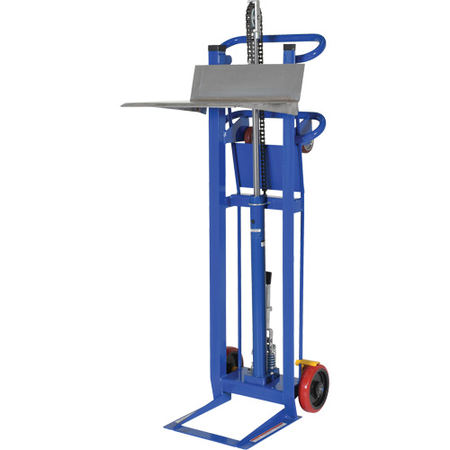 Gerbeur &agrave; plateforme hydraulique, M&eacute;canisme Pompe au pied, Capacit&eacute; de 750 lb, Levage max de 52" - Vestil HYDRA-2