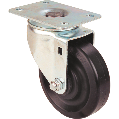 Heavy-Duty Caster, Swivel, 5" (127 mm), Mold-on Rubber, 350 lbs. (158.8 kg.) - Algood S5453-A38F-MR-RB