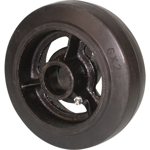 Roulettes robustes EMaxx &agrave; cheville, Pivotant, 4" (101,6 mm), Caoutchouc moul&eacute;, 400 lb (181 kg) - Algood SE6543-A38H-MR-RB
