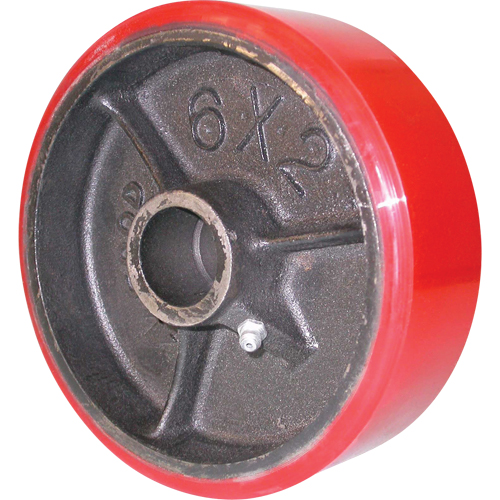 Roulettes robustes EMaxx &agrave; cheville, Fixe, 4" (101,6 mm), Ur&eacute;thane moul&eacute;, 800 lb (363 kg) - Algood RE6543-A38H-UR-RB