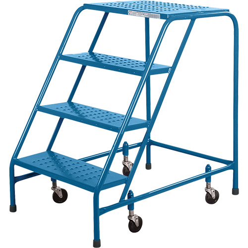 CSA Rolling Step Ladder, 4 Steps, 22" Step Width, 37" Platform Height, Steel - KLETON 