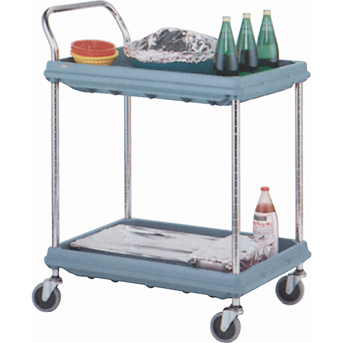Chariots utilitaires &agrave; rebords &eacute;lev&eacute;s, 2 tiers, 27" x 41" x 39", Capacit&eacute; 400 lb - Metropolitan Wire BC2636-2DG