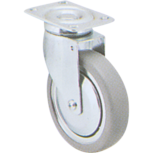 Zinc Plated Caster, Swivel, 6" (152.4 mm), Rubber, 250 lbs. (113 kg.) - Can Am Y681-ECB-TP