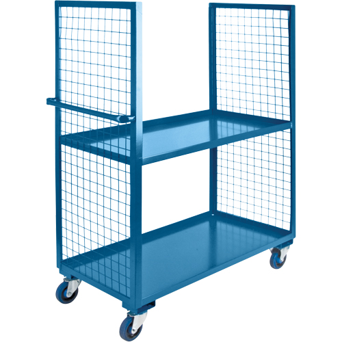 Wire Mesh Utility Cart, Steel, 24" x 63" x 39", 2400 lbs. Capacity - KLETON 