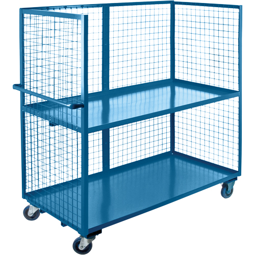 Chariots grillag&eacute;s, Acier, 30" x 63" x 75", Capacit&eacute; 2400 lb - KLETON 