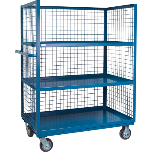 Wire Mesh Utility Cart, Steel, 30" x 63" x 51", 2400 lbs. Capacity - KLETON 