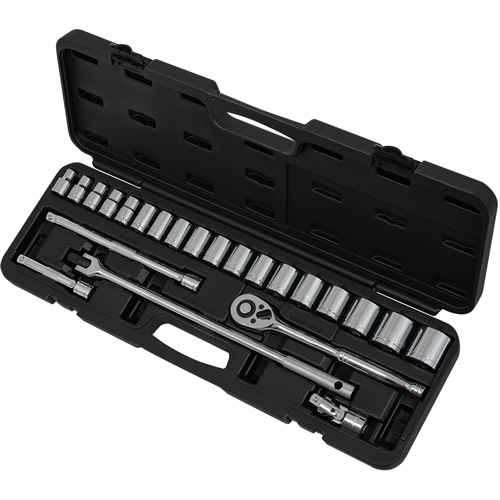 Metric Socket Set, 24 Pcs, 1/2" Drive Size - JET 020134