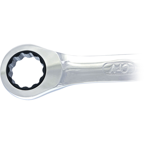 Non-Reversible Long Pattern Ratcheting Combination Wrench, 19 mm, Plain Finish - JET 701164