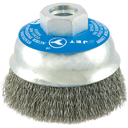 Brosse boisseau &agrave; fils cr&ecirc;p&eacute;s en acier inoxydable - JET 553518