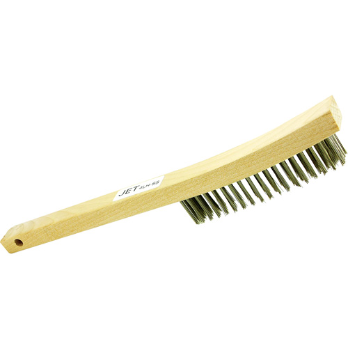 Brosse m&eacute;tallique &agrave; poils longs &agrave; quatre rang&eacute;es et manche long 4LHSS, Acier inoxydable, 4 x 19 rangs de fils, Longueur 13-3/4" - JET 551112