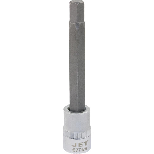 Bit Socket, Hex, 10 mm x 4" L, 3/8" Drive - JET 677180