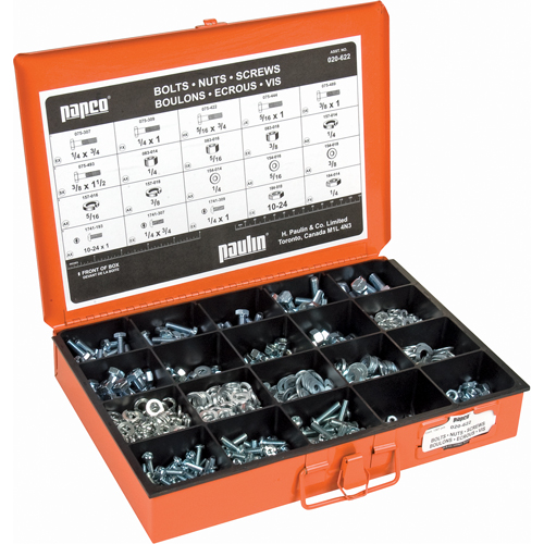 Assortiments de vis d'assemblage, de rondelles & d'&eacute;crous de calibre 5 - Paulin 020-622