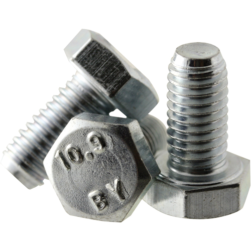 Hex Head Cap Screw, 12 mm Dia., 30 mm L, Plain, Grade Metric 10.9 -  