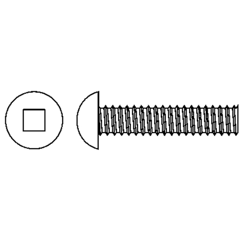 Round Head Machine Screws, #10-24 x 2" L, Zinc Plated - Fasteners & Fittings Inc. 118626