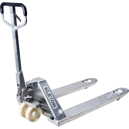 Manual Pallet Trucks, Galvanized, 42" L x 27" W, 5500 lbs. Capacity - KLETON 
