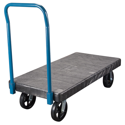 Plastic Platform Trucks, 60" L x 30" W, 2000 lbs. Cap., Mold-on Rubber Wheels - KLETON 