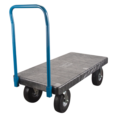 Plastic Platform Truck, 60" L x 30" W, 900 lbs. Cap., Flat Free Wheels - KLETON 