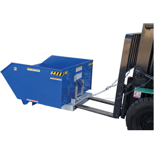 Low Profile 90 Degree Self Dumping Hopper, Steel, 1 cu.yd., Blue - Vestil H-100-HD