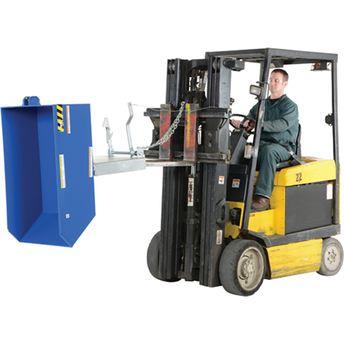 Low Profile 90 Degree Self Dumping Hopper, Steel, 1/4 cu.yd., Blue - Vestil H-25-HD