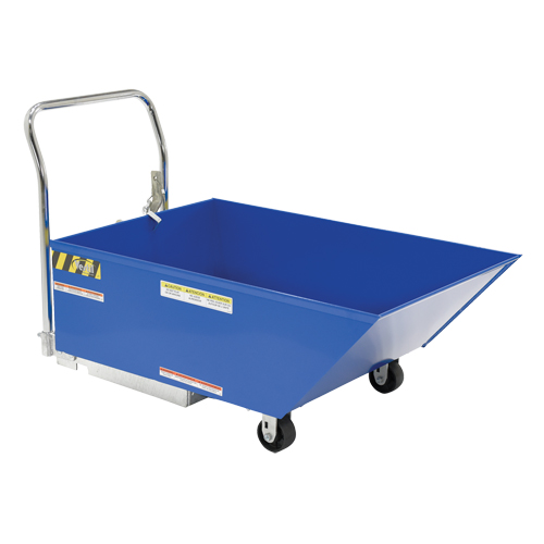 Low Profile Parts Hopper, Steel, 1/2 cu.yd., Blue - Vestil HOP-LP-N