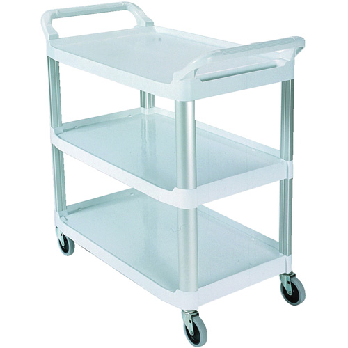 Chariot avec tablette et parois ouvrantes, 3 tiers, 40" x 37" x 20", Capacit&eacute; 300 lb - Rubbermaid FG409100OWHT
