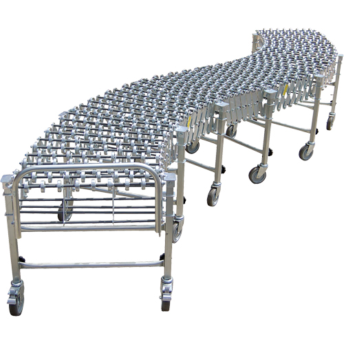 Gravity 376AL Expandable/Flexible Conveyors, 30" W x 49' 5" L, 376 lbs. per lin. ft. Capacity - Nestaflex 37630048SAL