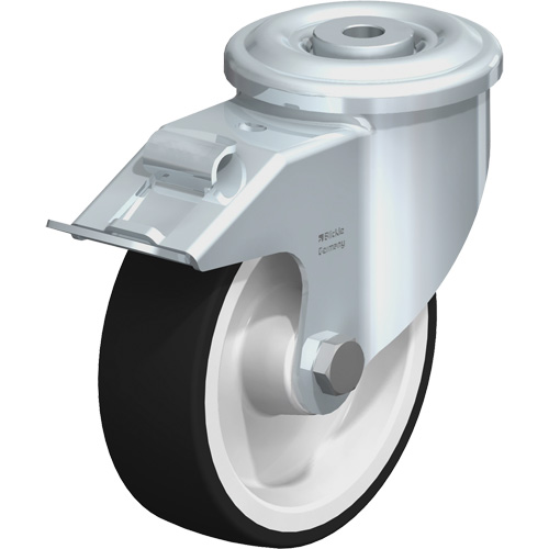 Polyurethane Caster, Swivel with Brake, 5" Dia., 770 lbs. (349.266 kg.) Capacity - Blickle LKR-POTH 125R-FI