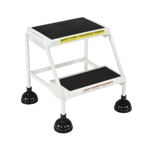 &eacute;chelles Stop-Step, 2 marches, Largeur de la marche 16", Hauteur de la plateforme 18-9/16", Acier - Vestil LAD-2-W