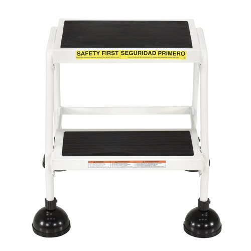 &eacute;chelles Stop-Step, 2 marches, Largeur de la marche 16", Hauteur de la plateforme 18-9/16", Acier - Vestil LAD-2-W