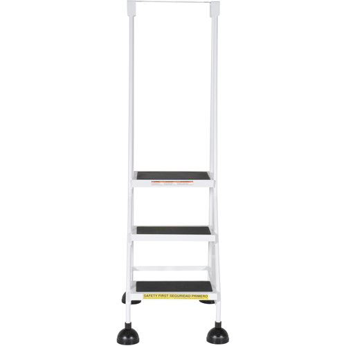 Stop-Step Ladders, 3 Steps, 16" Step Width, 28-11/16" Platform Height, Steel - Vestil LAD-3-W