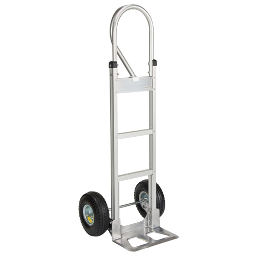 Knocked Down Hand Truck, P-Handle Handle, Aluminum, 52-1/8" Height, 500 lbs. Capacity - KLETON 