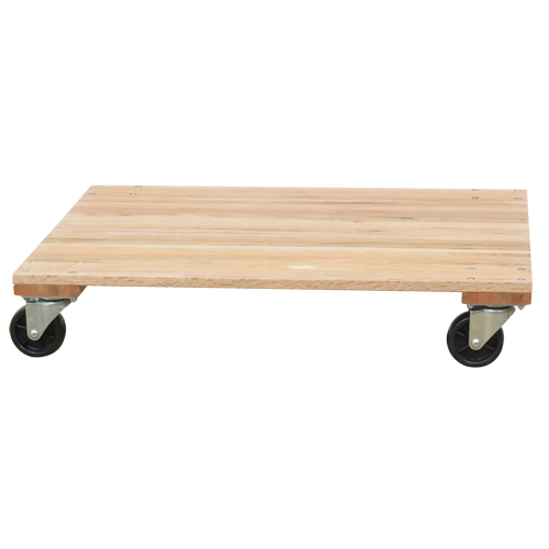 Socle roulant &agrave; plateforme en bois solide, Roues en Caoutchouc, Capacit&eacute; de 1200 lb, 18" la x 30" p x 7" h - Wesco 272065