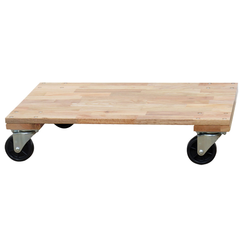 Socle roulant &agrave; plateforme en bois solide, Roues en Caoutchouc, Capacit&eacute; de 1200 lb, 24" la x 36" p x 7" h - Wesco 272066