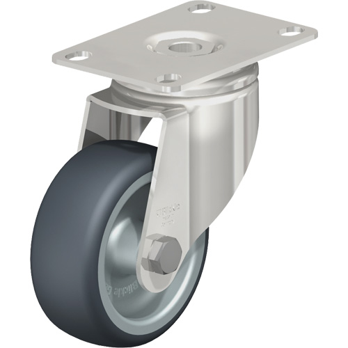 Roulette, Pivotant, 3-1/8" (79,5 mm), &eacute;lastom&egrave;re de caoutchouc thermoplastique, 220 lb (100 kg) - Blickle LKPXA-TPA 80G-12