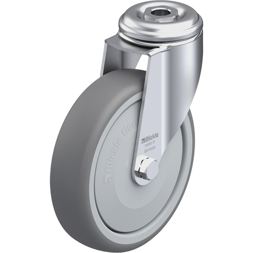 High-Quality Thermoplastic Elastomer Caster, Swivel, 5" (127 mm) Dia., 265 lbs. (120 kg.) Capacity - Blickle LKRA-TPA 126KF