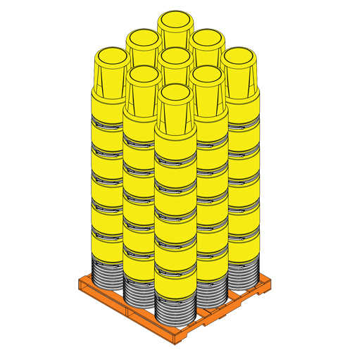 Baril emboîtable en poly&eacute;thyl&egrave;ne, 14 gal. US (11,7 gal. imp.), Dessus ouvert, Bleu - Eagle Mfg. 1610MB