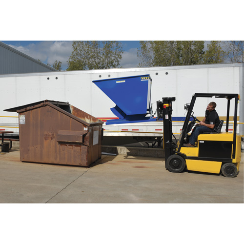 Self-Dumping Hopper, Steel, 3 cu.yd., Blue - Vestil D-300-HD