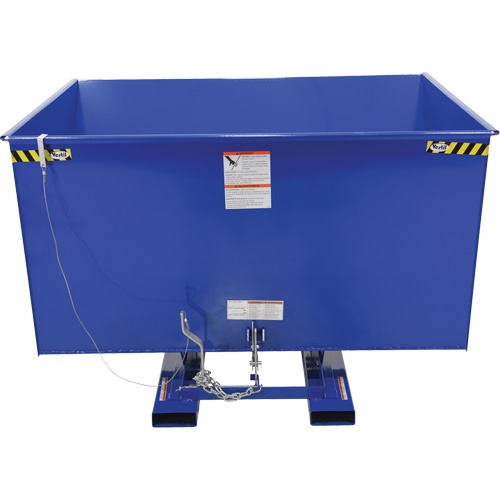 Self-Dumping Hopper, Steel, 3 cu.yd., Blue - Vestil D-300-MD