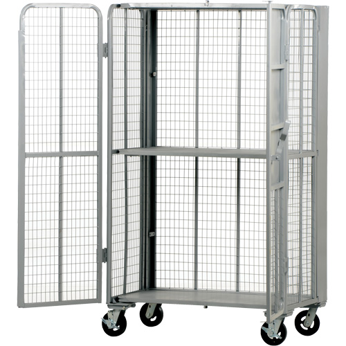 Chariot de s&eacute;curit&eacute; escamotable de s&eacute;rie FST, 1 niveaux, 27" lo x 45" la x 77" h, Cap. 2000 lb - Vestil FST-2744-2