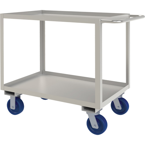 Industrial Grade Shelf Cart, 2 Tiers, 24-1/8" W x 36" H x 42" D, 1200 lbs. Capacity - Durham Manufacturing SRSC1624362ALU6PU