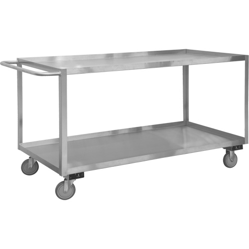 Chariot avec tablettes de calibre industriel, 2 Tiers, 18-1/8" la x 42" h x 35" p, Capacit&eacute; 1200 lb - Durham Manufacturing SRSC1618362ALU5PUS