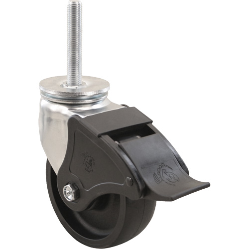 Roulette Emaxx RollX, Pivotant avec frein, Diam&egrave;tre 4" (101,6 mm), Capacit&eacute; 1200 lb (544,3 kg) - Algood SE6543-3/4-10X4-RXW-RB-
