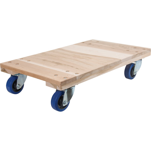 Socles roulants en bois franc pour usage moyen, Roues en Polyol&eacute;fine, Capacit&eacute; de 900 lb, 18" la x 24" p x 7" h - KLETON 