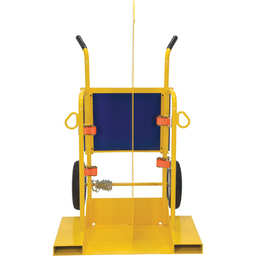 Welding Cylinder Torch Cart, Foam-Filled Wheels, 24" W x 19-1/2" L Base, 500 lbs. - Vestil CYL-2-FF