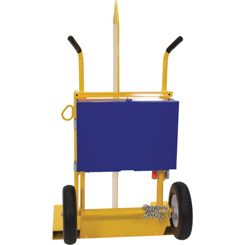 Welding Cylinder Torch Cart, Foam-Filled Wheels, 24" W x 19-1/2" L Base, 500 lbs. - Vestil CYL-2-FF