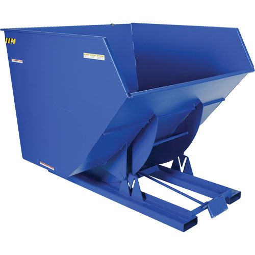 Self-Dumping Hopper, Steel, 4 cu.yd., Blue - Vestil D-400-HD